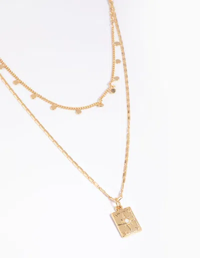 Lovisa Gold Plated Disc Pendant Layered Necklace