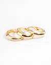 Lovisa Gold Plated Dome Ring Pack In Gold