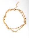 Lovisa Gold Plated Double Chain & Ball Bracelet In Gold
