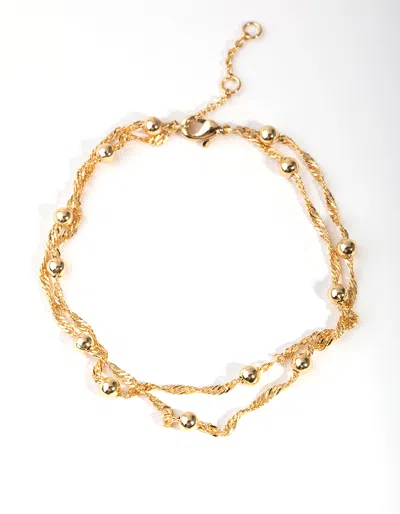 Lovisa Gold Plated Double Chain & Ball Bracelet