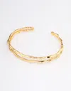 Lovisa Gold Plated Double Molten Cuff Bangle In Gold