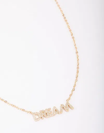 Lovisa Gold Plated Dream Script Necklace In Transparent