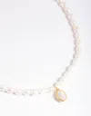 Lovisa Gold Plated Freshwater Pearl Oval Drop Necklace