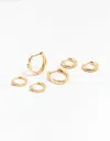 Lovisa Gold Plated Graduating Cubic Zirconia Hoop Earrings Premium Gold Plated On Brass Hypoallergenic Eleg In Multi
