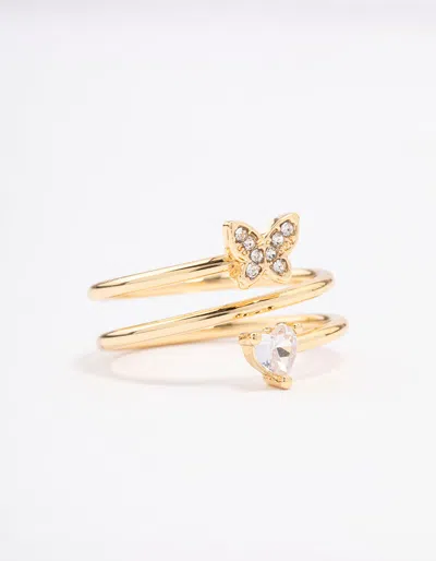 Lovisa Gold Plated Heart Butterfly Wrapped Ring