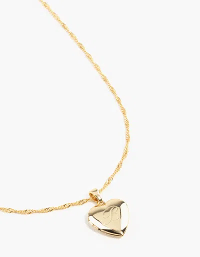 Lovisa Gold Plated Heart Locket Initial B Necklace