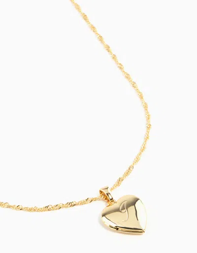 Lovisa Gold Plated Heart Locket Initial J Necklace