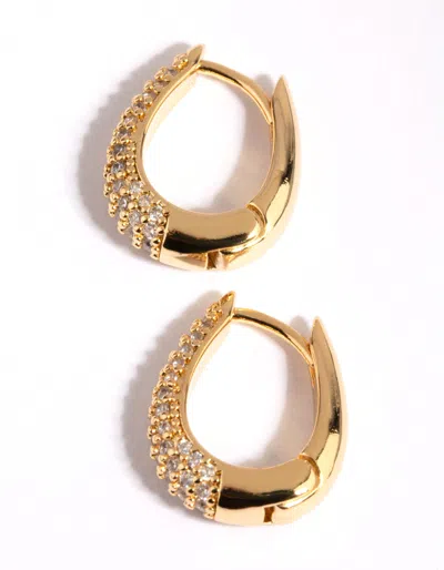 Lovisa Gold Plated Hoop Earrings With Cubic Zirconia