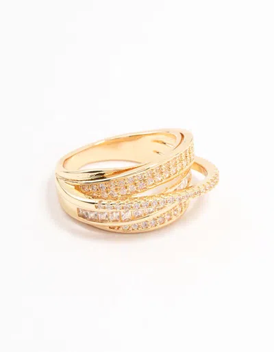 Lovisa Gold Plated Layered Wrapped Cubic Zirconia Band Ring