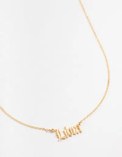 Lovisa Gold Plated Libra Gothic Script Necklace