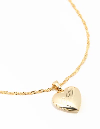 Lovisa Gold Plated M Heart Locket Necklace