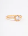 Lovisa Gold Plated Mini Cushion Cubic Zirconia Engagement Ring In Silver
