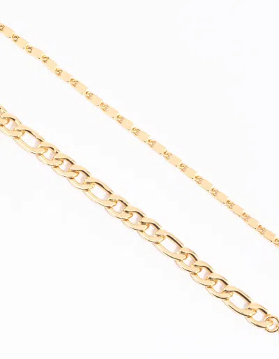 Lovisa Gold Plated Mixed Chain Bracelet Set