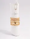 Lovisa Gold Plated Molten Mixed Ring 5-pack In Multi