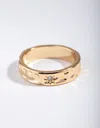 Lovisa Gold Plated Molten Star Cubic Zirconia Ring In Multi