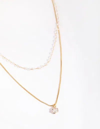 Lovisa Gold Plated Necklace With Clear Stones