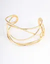 Lovisa Gold Plated Organic Wire Cuff Bangle In Gold