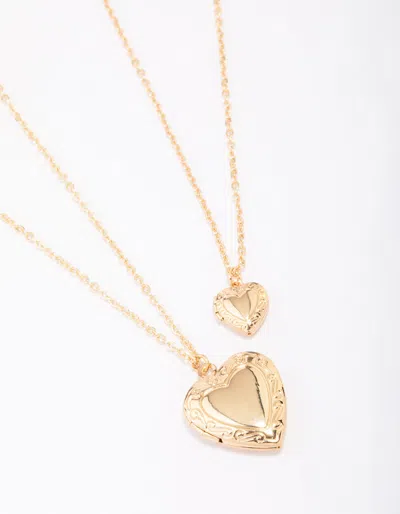 Lovisa Gold Plated Ornate Heart Pendant Necklace Pack