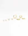 Lovisa Gold Plated Pave Star & Butterfly Earrings 4-pack Premium Gold Plated On Brass Hypoallergenic Elegan In Multi