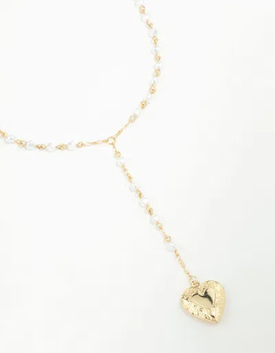 Lovisa Gold Plated Pearl Heart Locket Necklace