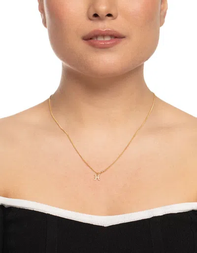 Lovisa Gold Plated Pisces Necklace With Cubic Zirconia Pendant