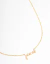 Lovisa Gold Plated Pisces Script Pendant Necklace In Gold