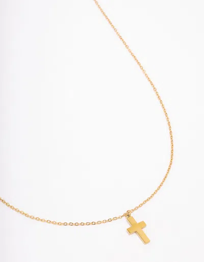 Lovisa Gold Plated Plain Mini Cross Pendant Necklace