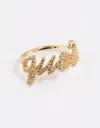 Lovisa Gold Plated Queen Script Ring In Gold