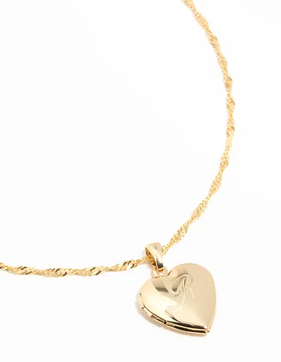 Lovisa Gold Plated R Heart Locket Necklace