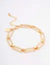 Lovisa Gold Plated Rectangular Link Bracelet In Gold