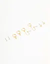 Lovisa Gold Plated Round Cubic Zirconia & Chain Earrings 5-pack