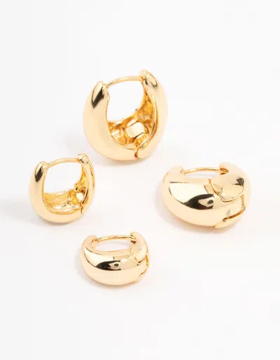 Lovisa Gold Plated Small & Medium Oval Huggie Earrings Premium Gold Plated Hypoallergenic Fashion Forward,
