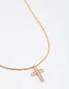 Lovisa Gold Plated Stainless Steel Cubic Zirconia Cross Necklace