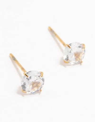 Lovisa Gold Plated Stainless Steel Cubic Zirconia Stud Earrings 5 Mm