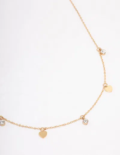 Lovisa Gold Plated Stainless Steel Diamante & Heart Necklace