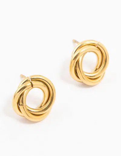 Lovisa Gold Plated Stainless Steel Knotted Doughnut Stud Earrings