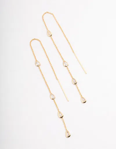 Lovisa Gold Plated Station Pear Thread Through Earrings