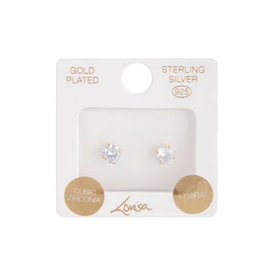 Lovisa Gold Plated Sterling Silver 1 Carat Cubic Zirconia Stud Earrings