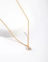 Lovisa Gold Plated Sterling Silver Baby Cubic Zirconia Necklace In Gold