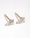 Lovisa Gold Plated Sterling Silver Cubic Zirconia 1/4 Carat Stud Earrings In Gold