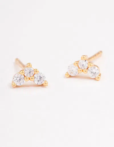 Lovisa Gold Plated Sterling Silver Cubic Zirconia Classic Trio Earrings