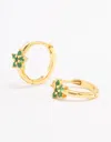 Lovisa Gold Plated Sterling Silver Cubic Zirconia Flower Huggie Earrings In Gold