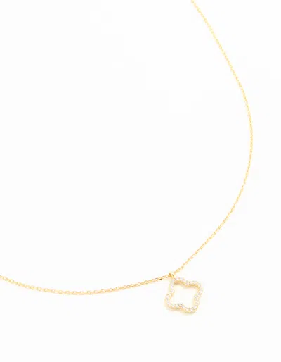 Lovisa Gold Plated Sterling Silver Cubic Zirconia Flower Pendant Necklace