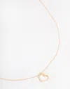 Lovisa Gold Plated Sterling Silver Cubic Zirconia Half Paved Heart Necklace In Gold