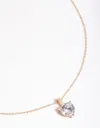 Lovisa Gold Plated Sterling Silver Cubic Zirconia Heart Necklace In Gold