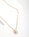 Lovisa Gold Plated Sterling Silver Cubic Zirconia Pear Halo Necklace In Gold
