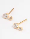 Lovisa Gold Plated Sterling Silver Cubic Zirconia Stud Earrings In Gold