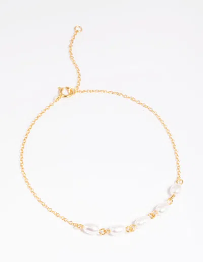 Lovisa Gold Plated Sterling Silver Freshwater Pearl Chain Bracelet