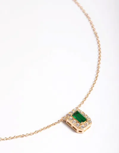 Lovisa Gold Plated Sterling Silver Green Baguette Necklace