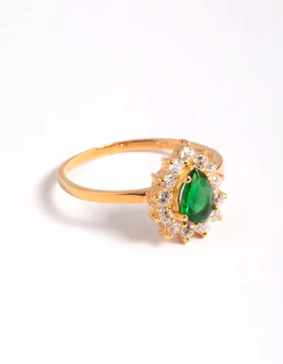 Lovisa Gold Plated Sterling Silver Green Pear Ring